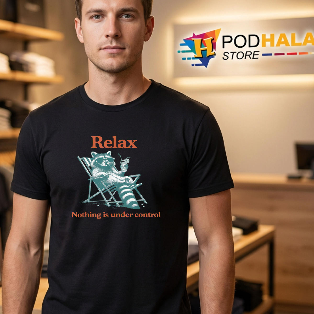 Relax Nothing Is Under Control Shirt 2026 Raccoon Funny Humor Graphic Gear