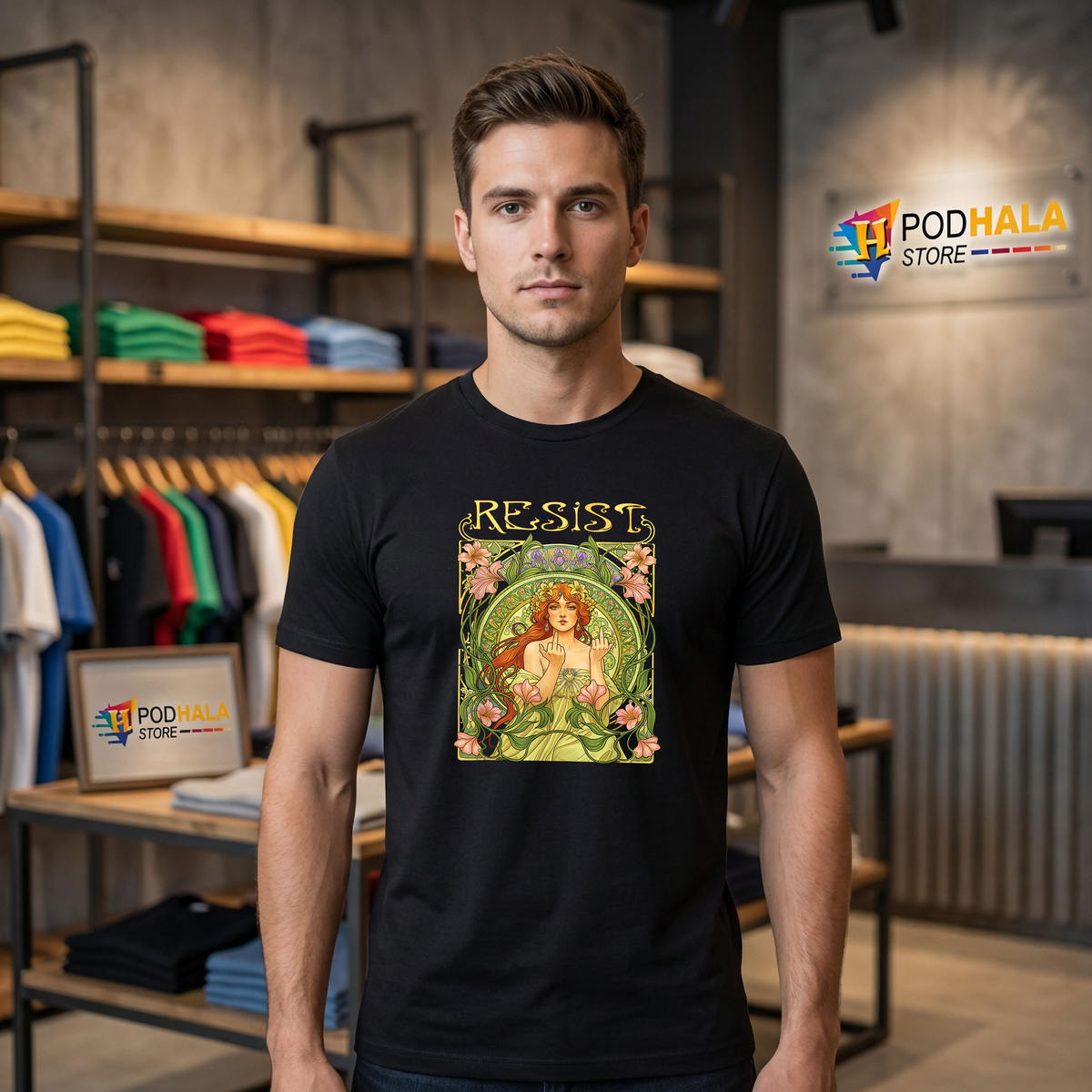 Resist Art Nouveau Mucha Shirt 2026 Funny Flower Floral Men Women Fan Apparel