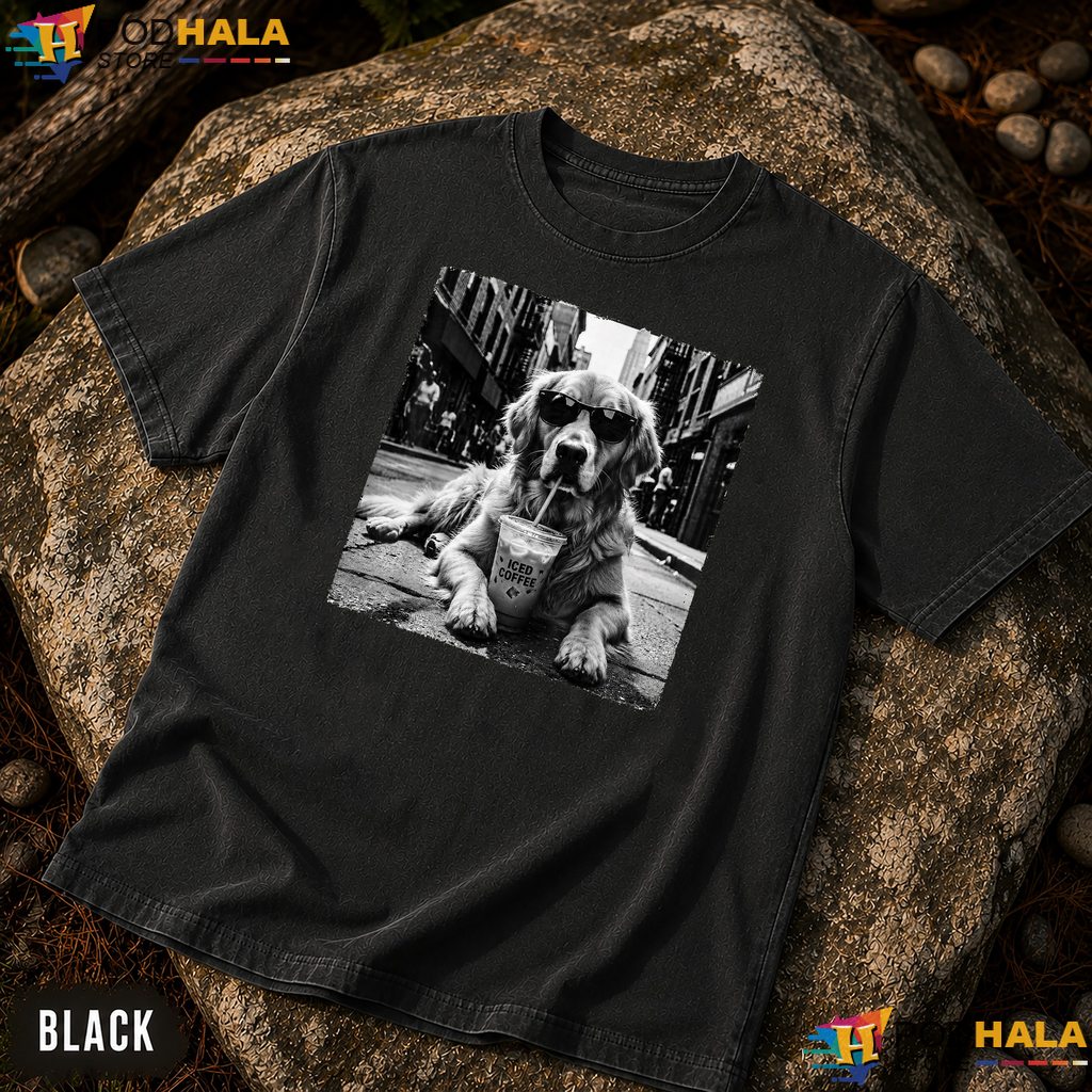 Retriever Iced Milk Coffee Comfort Colors T-Shirt Cute Dog Lover Art Apparel