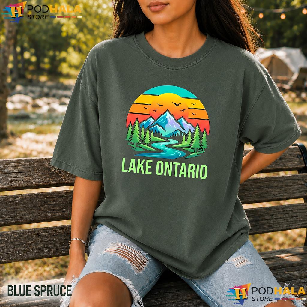 Retro Adventure Lake Ontario Comfort Colors Shirt Sunset Graphic Tee Retro Adventure Lake Ontario Comfort Colors Shirt Sunset Graphic Tee
