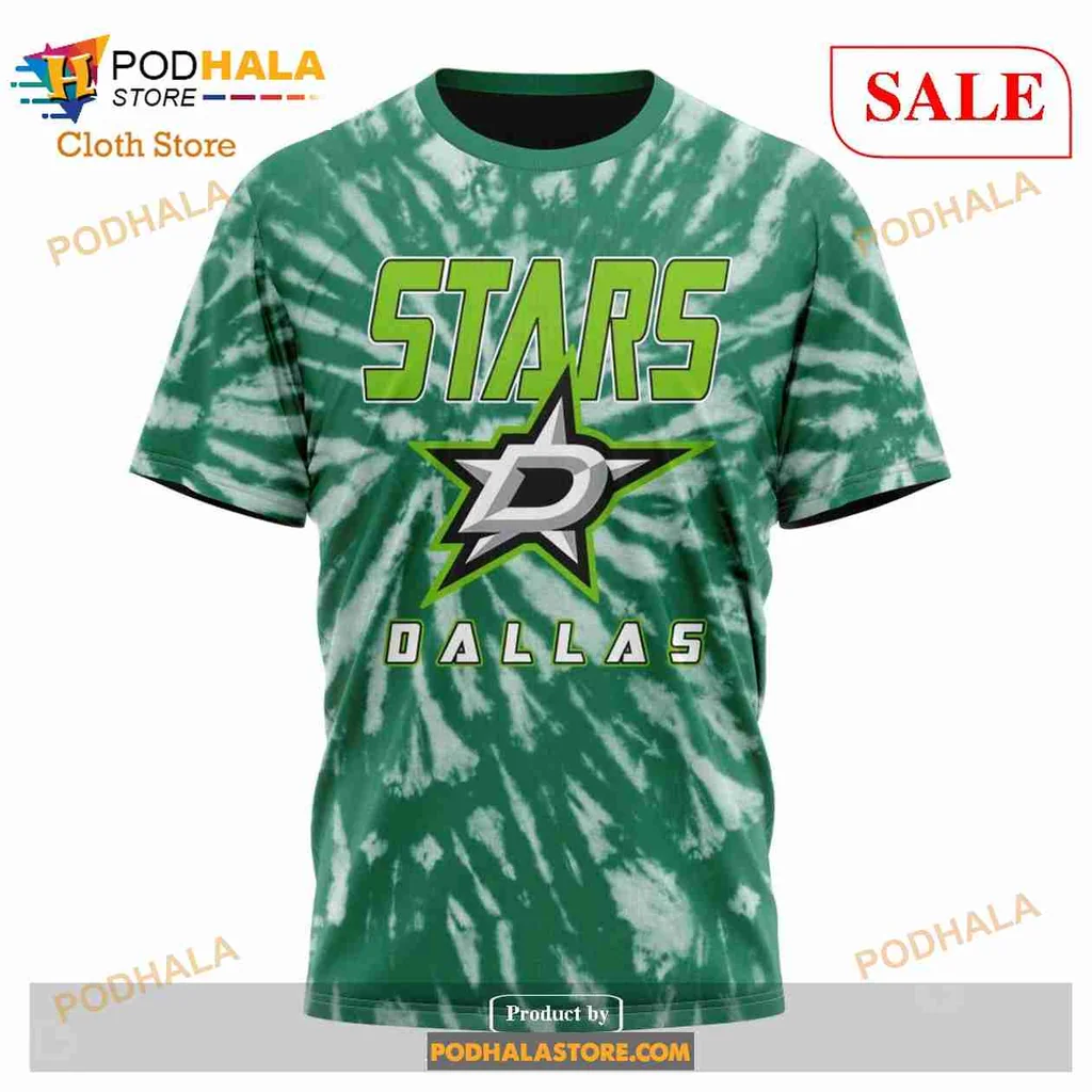Retro Dallas Stars Tie Dye Hoodie, Vibrant 3d Sweatshirt For Nhl Fans - Product View 6 Retro Dallas Stars Tie Dye Hoodie, Vibrant 3d Sweatshirt For Nhl Fans - Product View 6