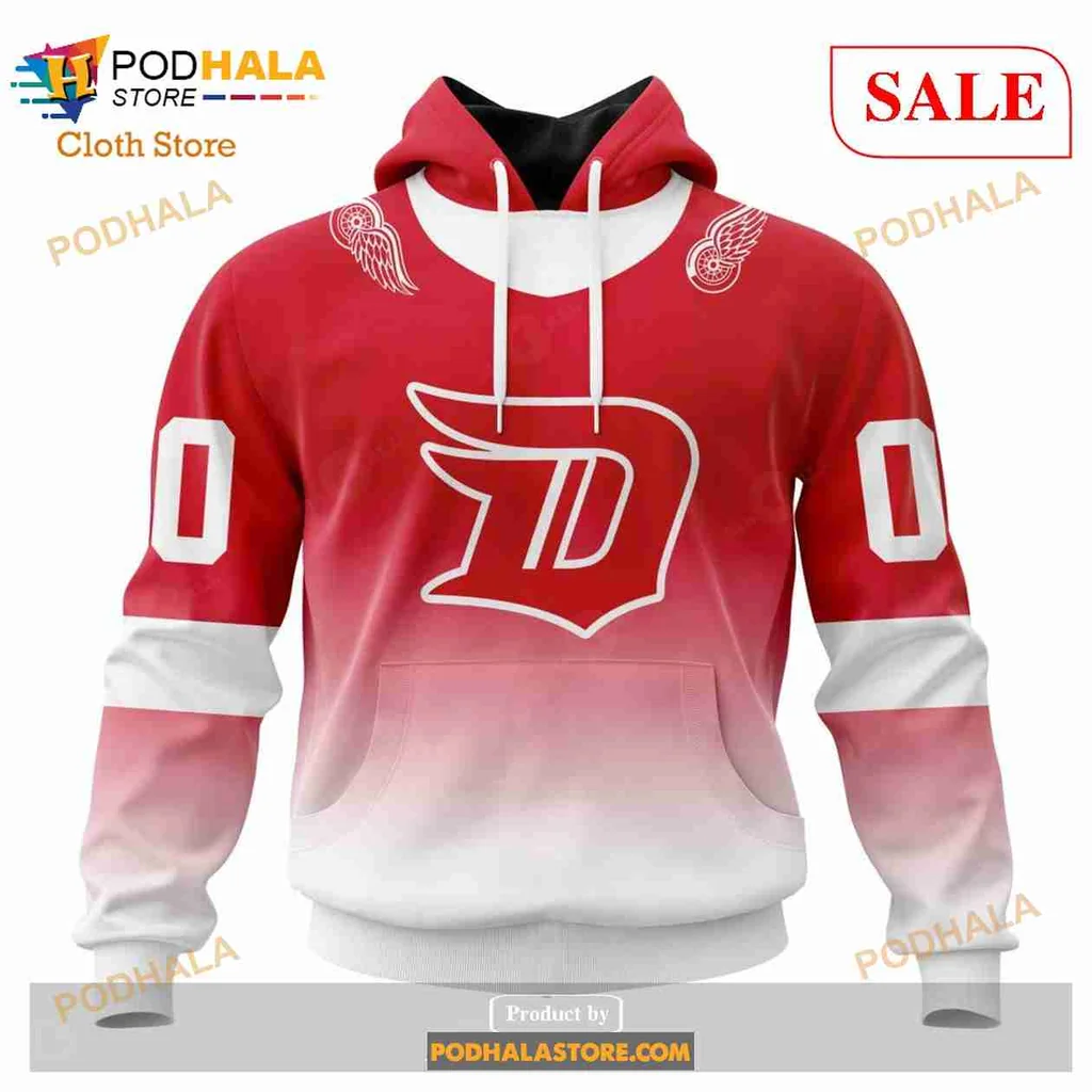 Retro Detroit Red Wings 3d Hoodie With Gradient Design And Wing Motifs
