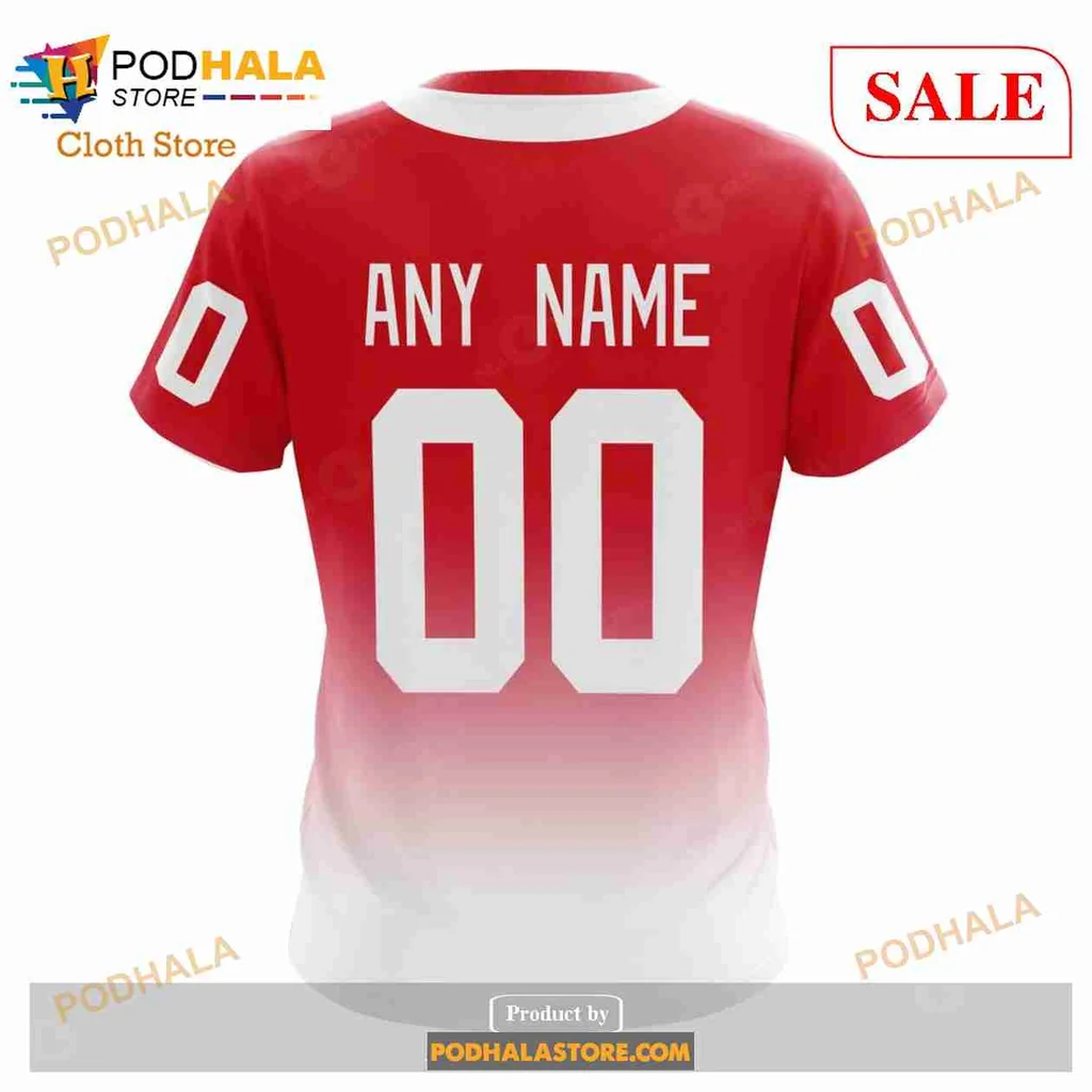 Retro Detroit Red Wings 3d Hoodie With Gradient Design And Wing Motifs - Product View 7 Retro Detroit Red Wings 3d Hoodie With Gradient Design And Wing Motifs - Product View 7