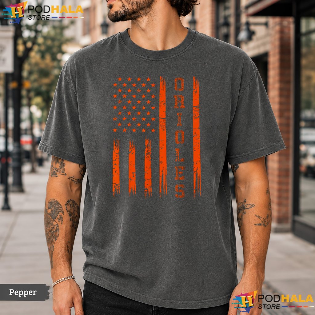 Retro Flag Oriole Bird Comfort Colors T-Shirt Vintage Nature Lover Graphic Top