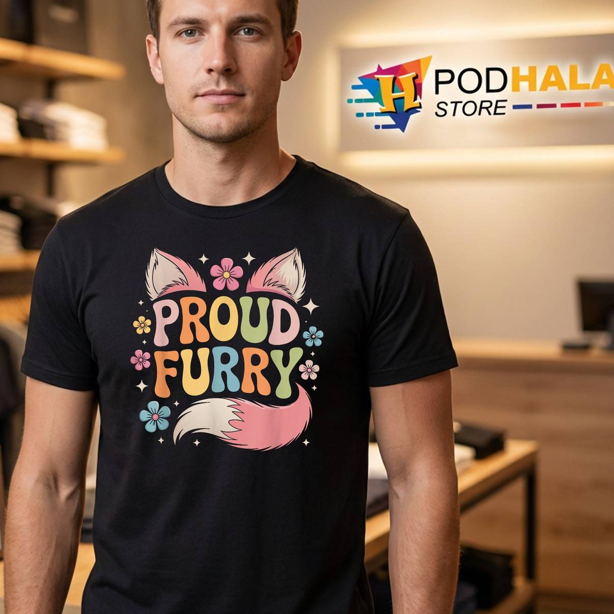 Retro Furry Fandom LGBTQ Proud Shirt Fursonas Cosplay Convention Mens