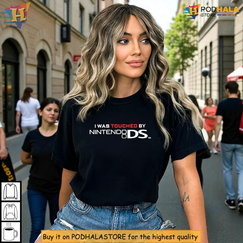 Retro Gamer Shock Meme Tee Designed With I Was Touched By Nintendo Ds Shirt