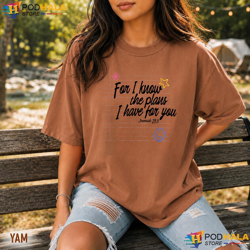 Retro I Know The Plans Comfort Colors Tee Christian Teacher Faith Apparel Retro I Know The Plans Comfort Colors Tee Christian Teacher Faith Apparel