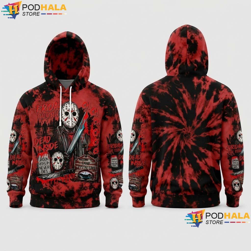Retro Jason Halloween AOP Hoodie Friday The 13th Horror Bleach Apparel