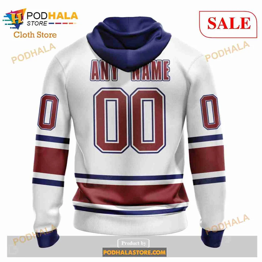 Retro Montreal Canadiens AOP Hoodie With Bold Letter M And Sporty Stripes Retro Montreal Canadiens AOP Hoodie With Bold Letter M And Sporty Stripes