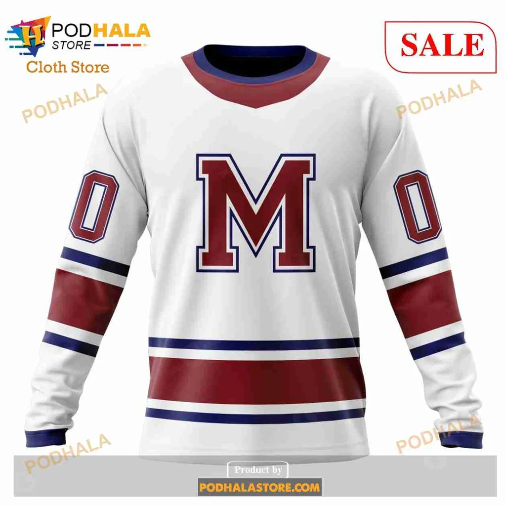 Retro Montreal Canadiens 3D Print Hoodie With Bold Letter M And Sporty Stripes Retro Montreal Canadiens 3D Print Hoodie With Bold Letter M And Sporty Stripes