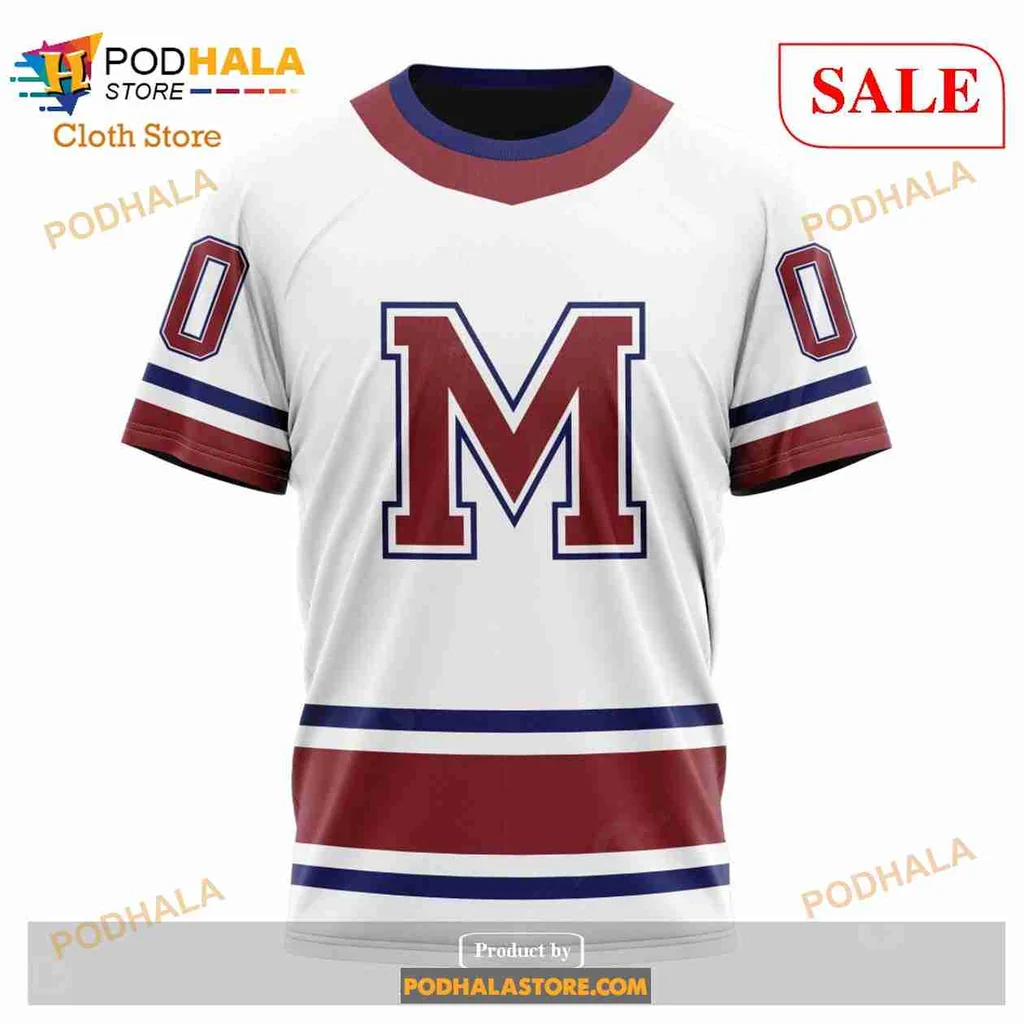 Retro Montreal Canadiens 3d Hoodie With Bold Letter M And Sporty Stripes - Product View 6 Retro Montreal Canadiens 3d Hoodie With Bold Letter M And Sporty Stripes - Product View 6