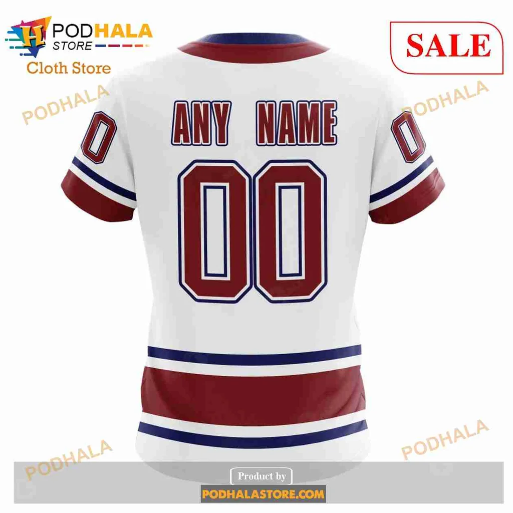 Retro Montreal Canadiens 3d Hoodie With Bold Letter M And Sporty Stripes - Product View 7 Retro Montreal Canadiens 3d Hoodie With Bold Letter M And Sporty Stripes - Product View 7