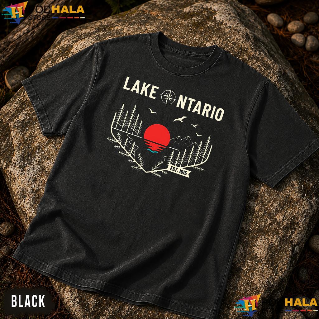 Retro Nature Lake Ontario Comfort Colors T-Shirt Vintage Sunset Trees