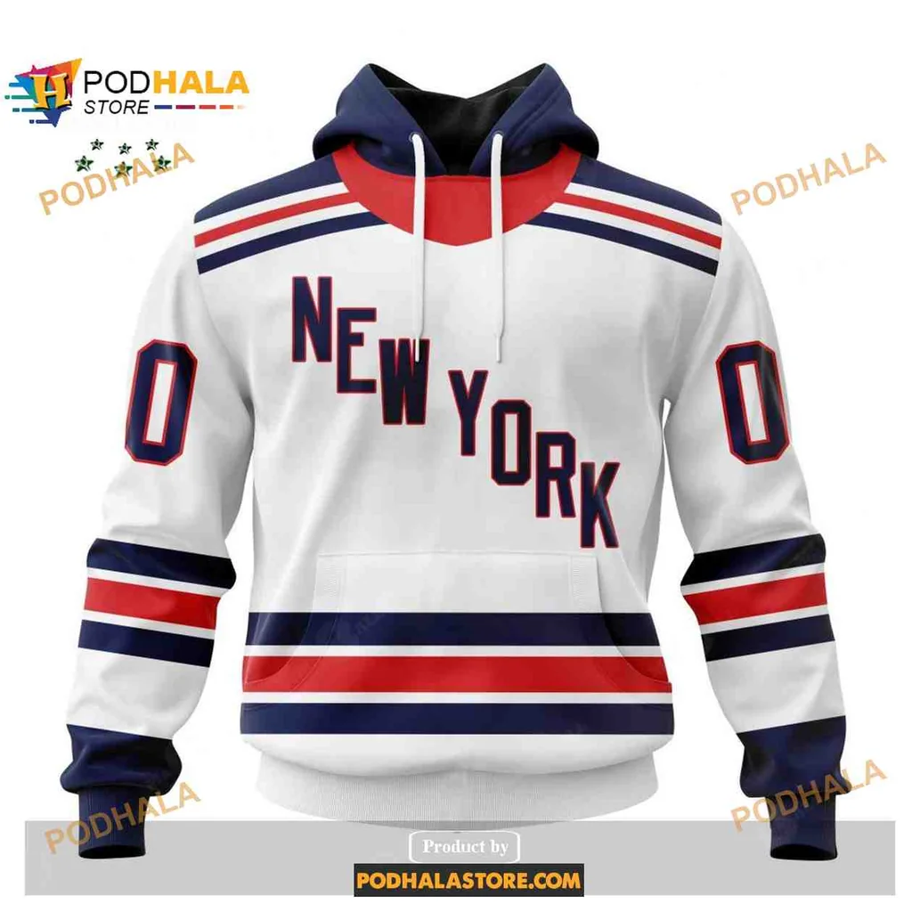 Retro New York Rangers 3d Hoodie With Bold Red And Blue Accents