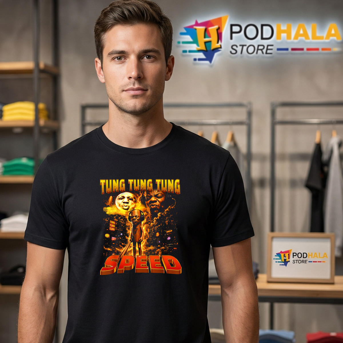 Retro Tung Tung Speed Howling Tee 2026 To The Moon Face Funny Meme Fan Gear Retro Tung Tung Speed Howling Tee 2026 To The Moon Face Funny Meme Fan Gear