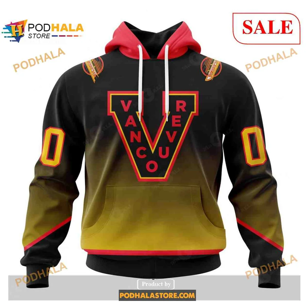 Retro Vancouver Canucks 3d Hoodie With Vibrant Gradient Design