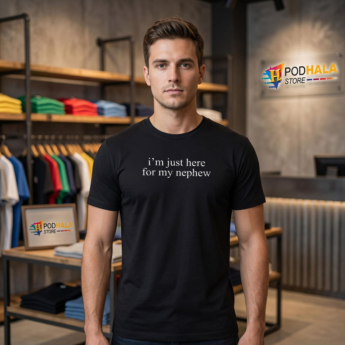 Retro Vintage Nephew Funny Shirt 2026 Im Just Here For Aunt Uncle Fan Apparel