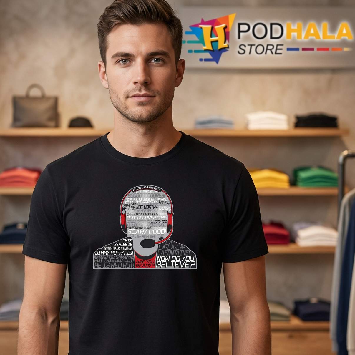 Rick Jeanneret Now Do You Believe Shirt Hockey Sports Fan Graphic For Mens