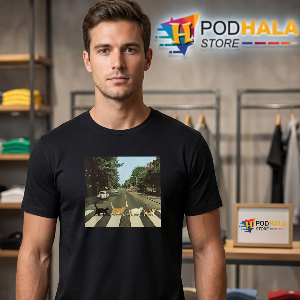 Road To Abbey Cats Parody Shirt 2026 Funny Cat Lover Crossing Fan Gear Gifts