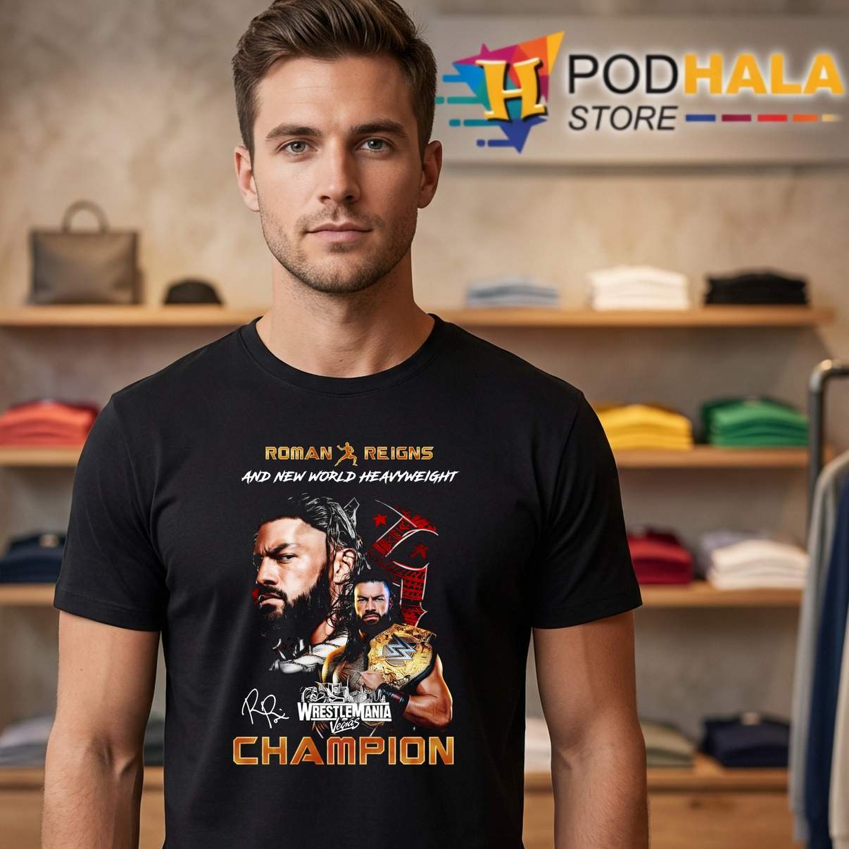 Roman Reigns WrestleMania 42 Shirt World Heavyweight Champion Fan Graphic
