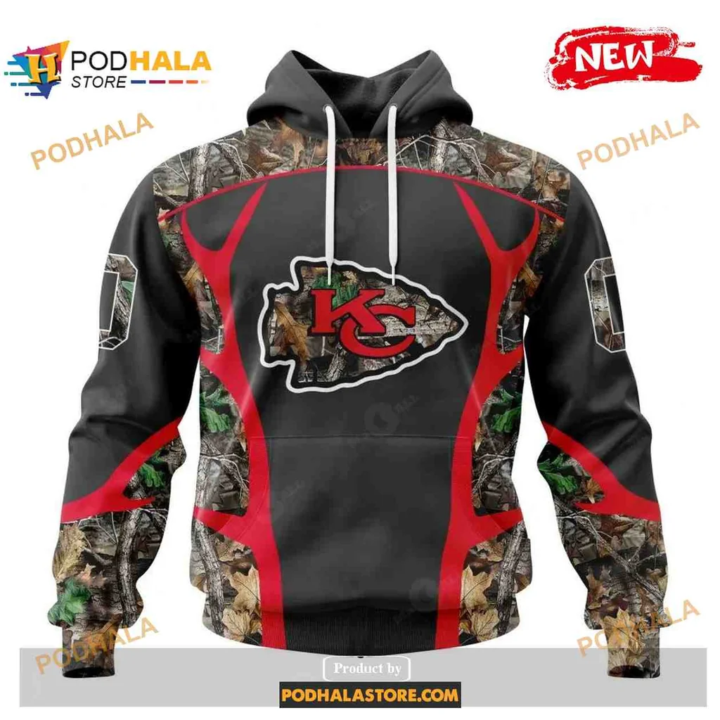Rugged Kansas City Chiefs Camouflage 3d Hoodie, Bold Red And Black Design