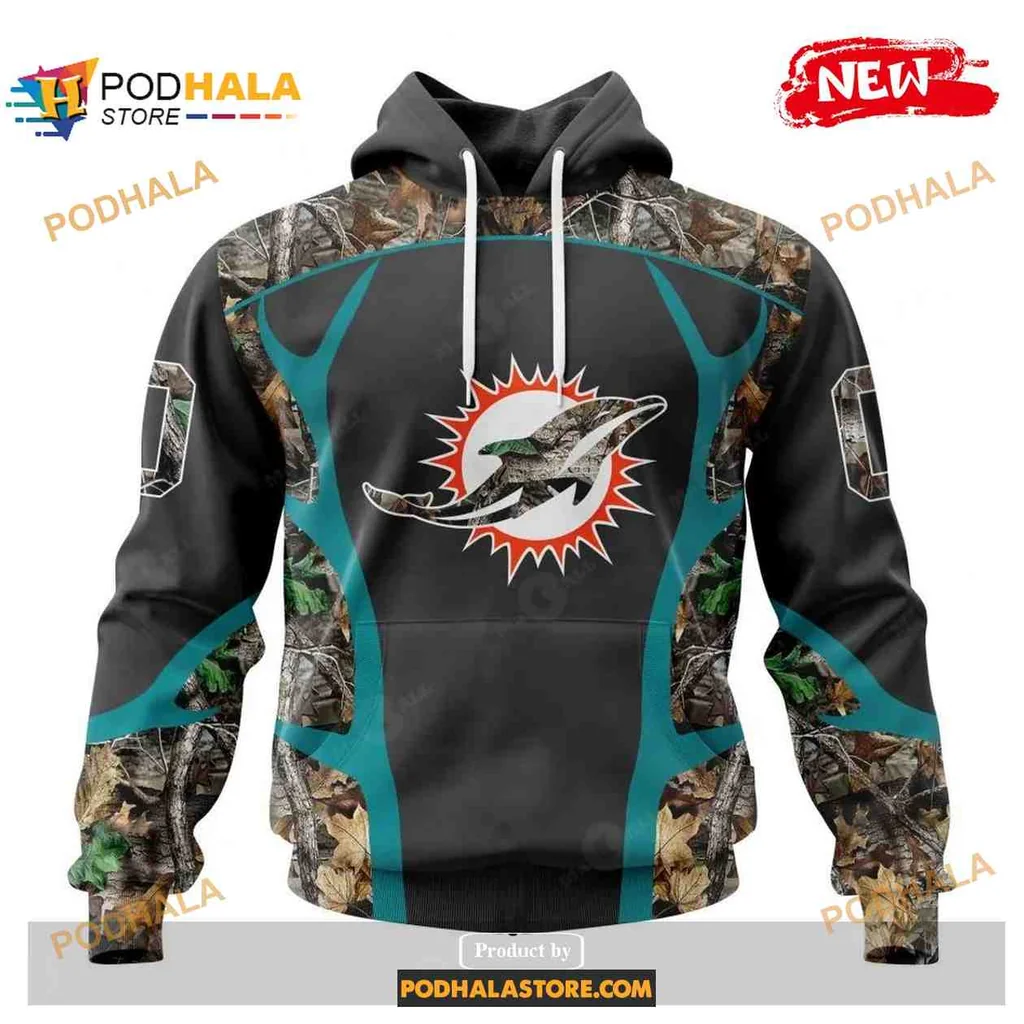 Rugged Miami Dolphins Camo 3d Hoodie With Black Design For Nfl Fans