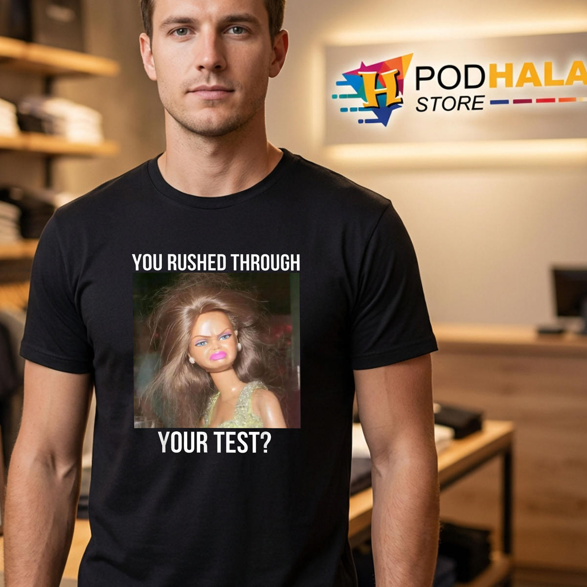 Rushed Through Your Test Day Fan Shirt 2026 Funny Teacher Meme Graphic Gear