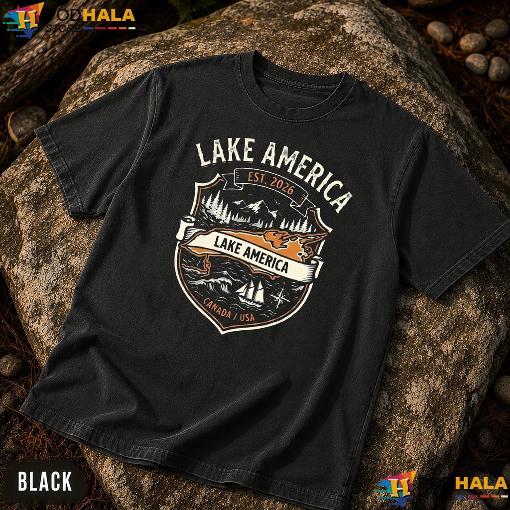Rustic Moose Lake America Comfort Colors T-Shirt Graphic Outdoor Top