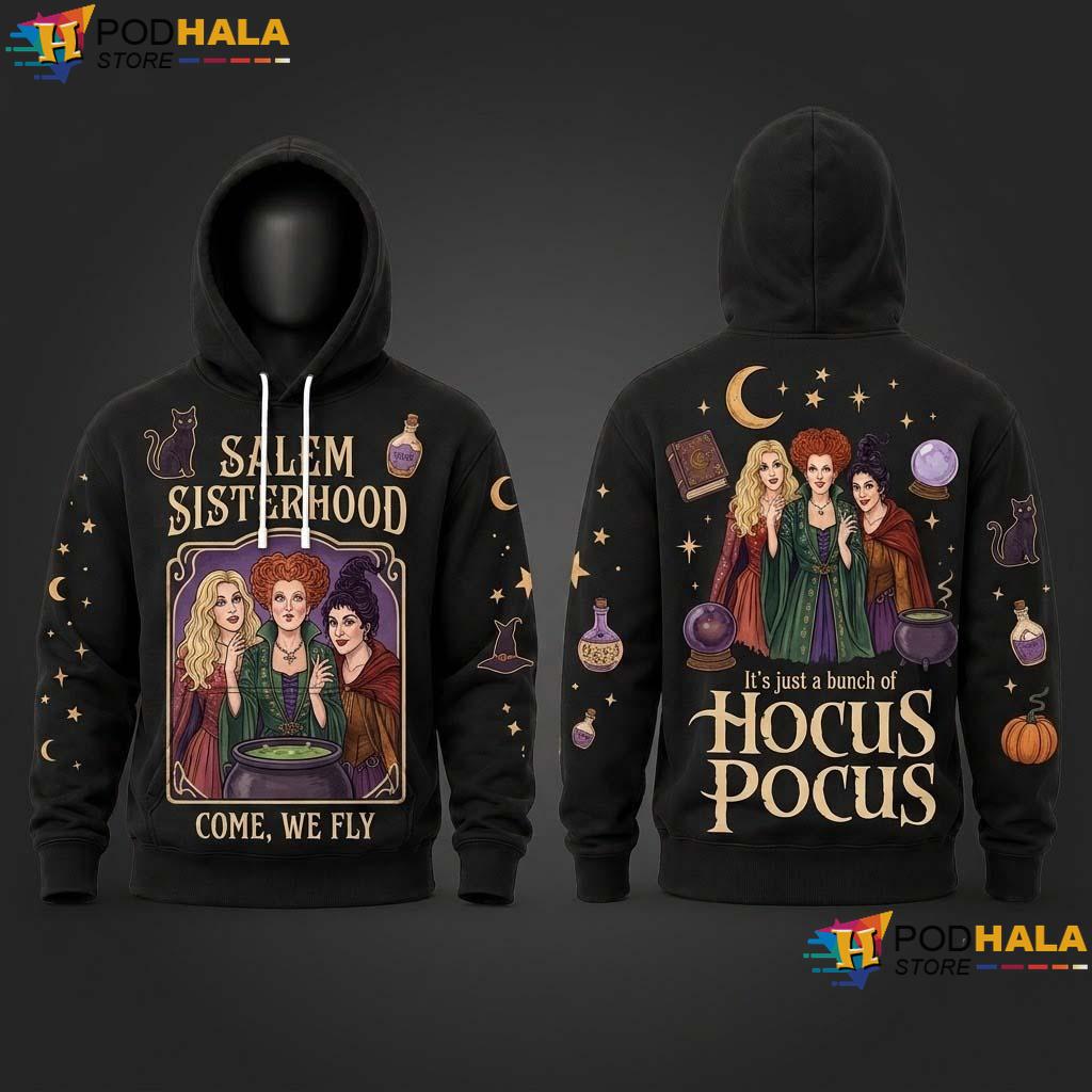 Salem Witch Halloween 3D Printed Hoodie Spellbound Hocus Pocus Top