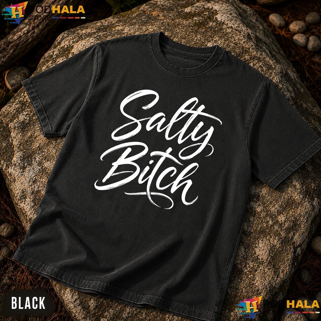Salty Bitch Pun Comfort Colors T-Shirt Funny Beach Vacation Graphic Top For Her