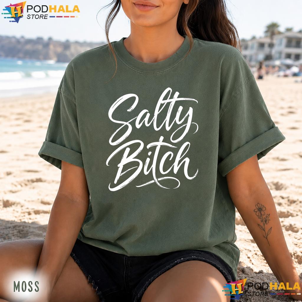 Salty Bitch Pun Comfort Colors Tee Funny Beach Vacation Graphic Top For Her Salty Bitch Pun Comfort Colors Tee Funny Beach Vacation Graphic Top For Her