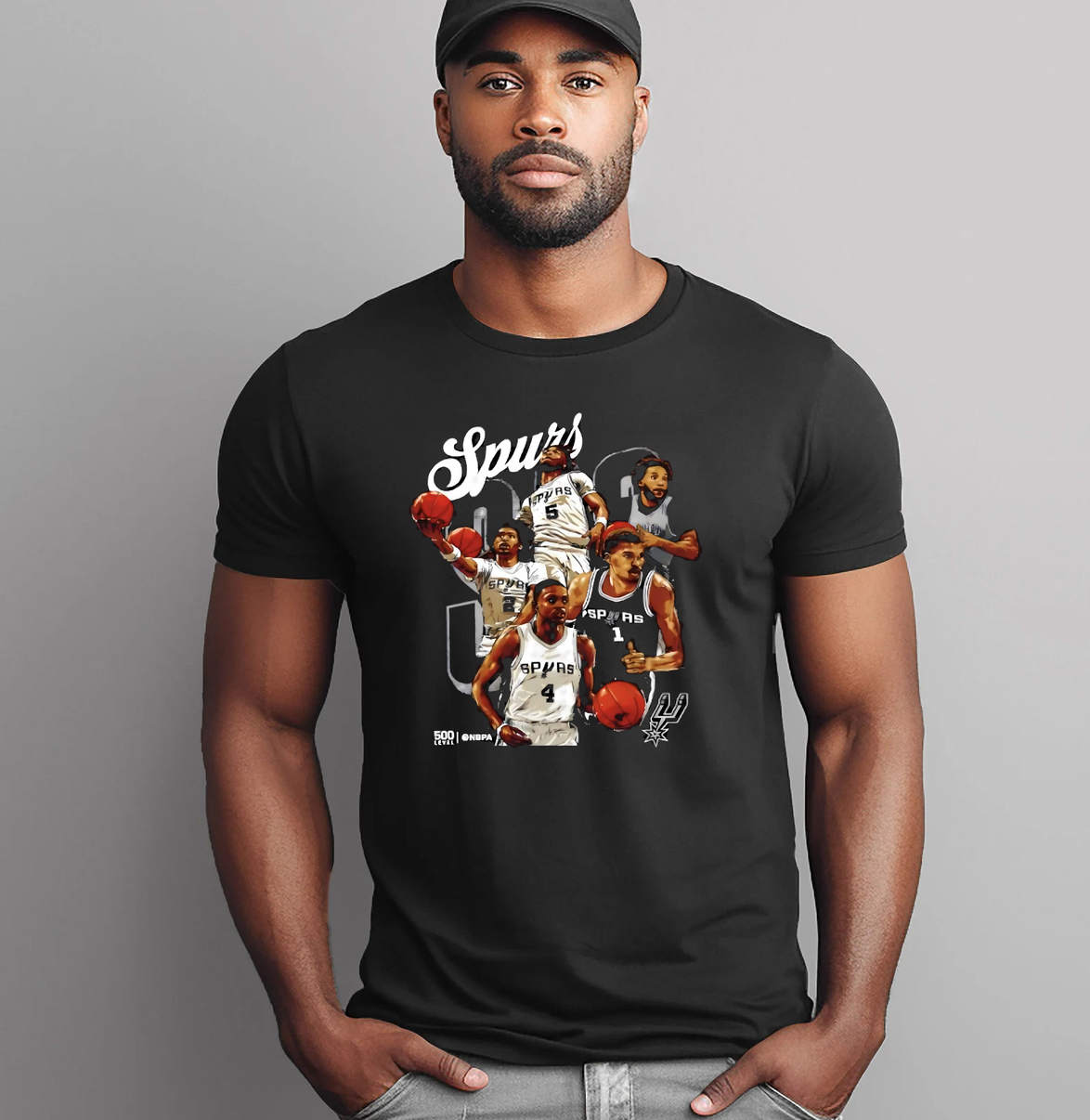 San Antonio Spurs 2026 Playoffs Shirt Starting 5 Basketball Fan Graphic Mens