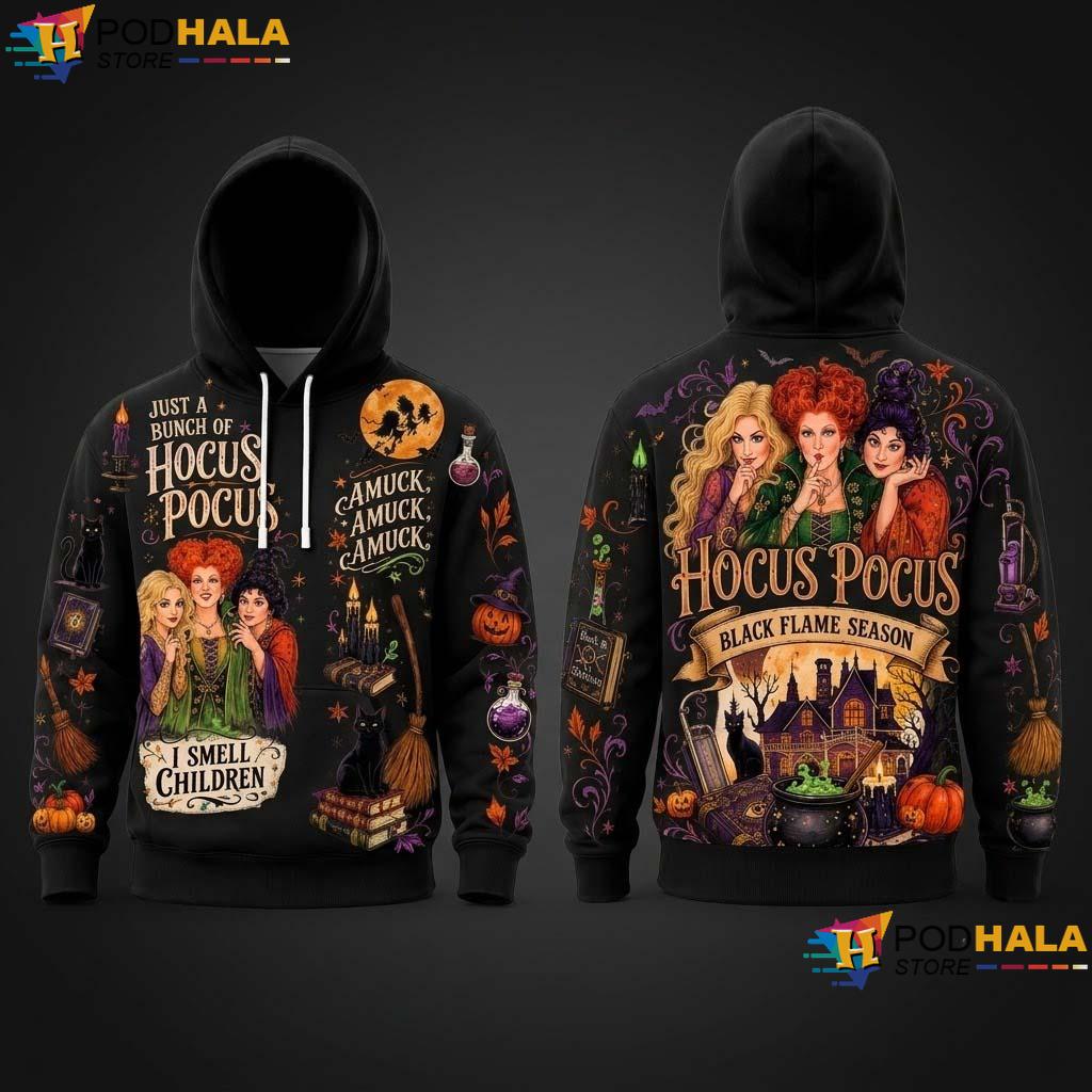Sanderson Halloween 3D Printed Hoodie Hocus Pocus Season Witch Gift Top