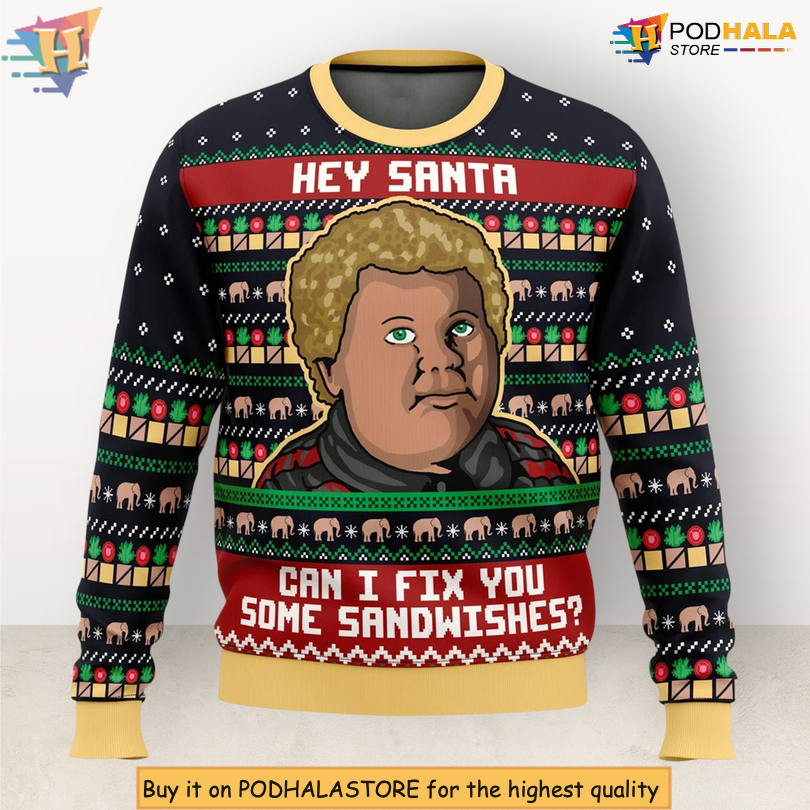 Sandwiches For Santa Funny Quote Food Lover Festive Holiday Christmas Sweater
