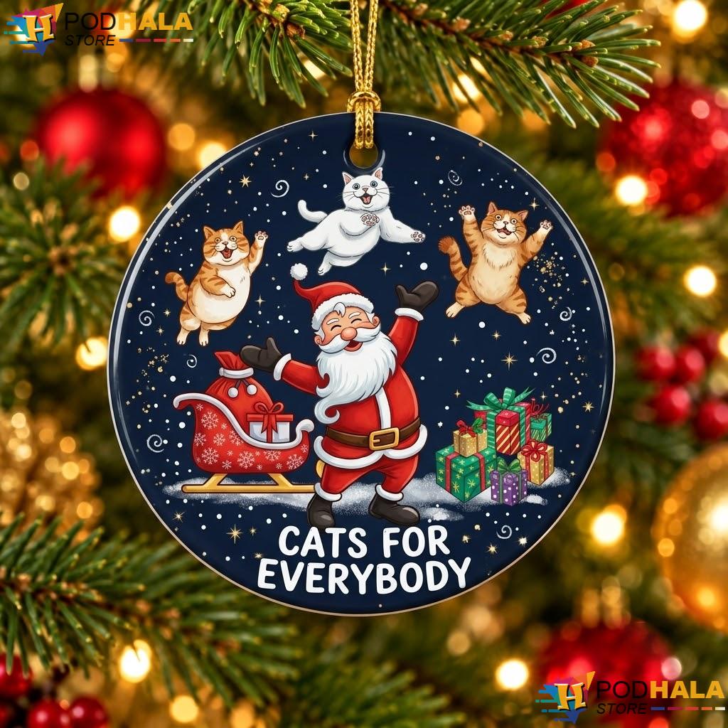 Santa Claus Catmas Christmas Ornament Cats For Everybody Funny Holiday