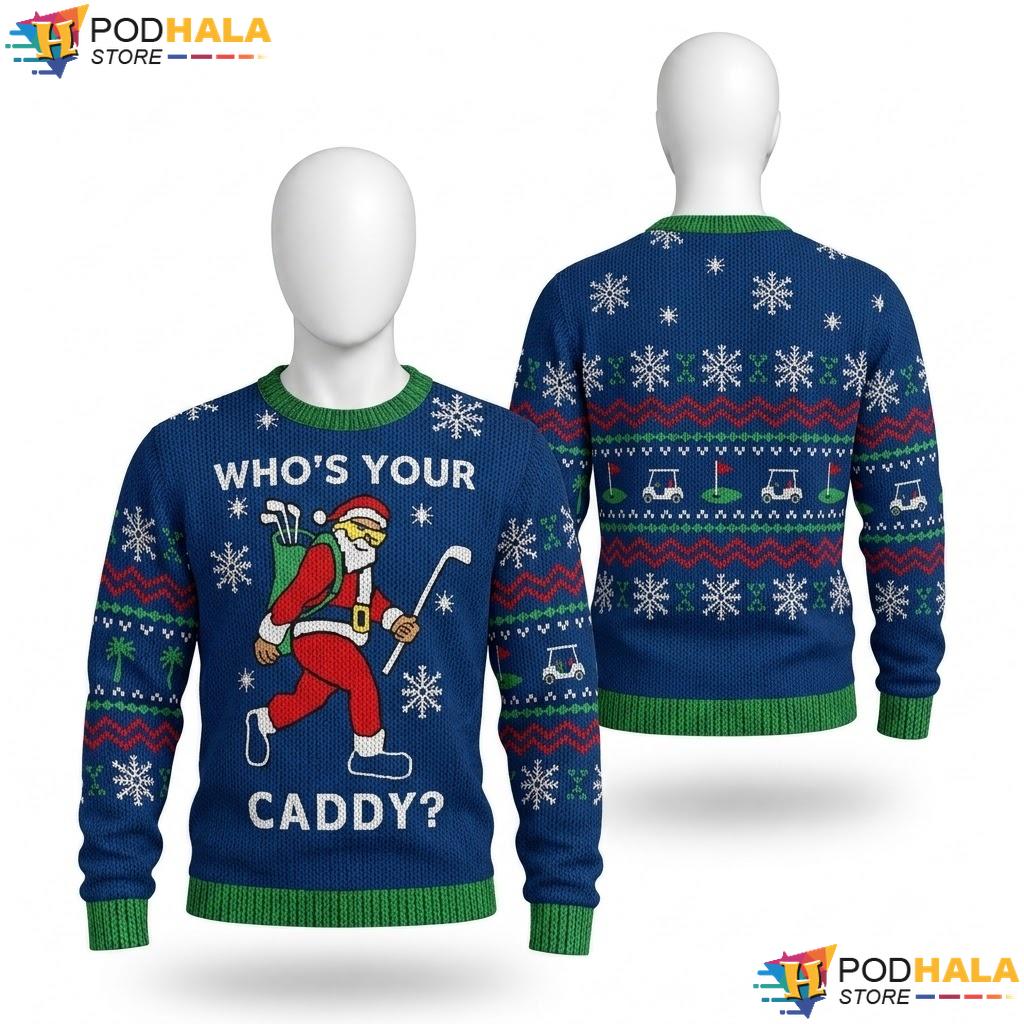 Santa Golf Icons Ugly Christmas Sweater Funny Mens Festive Pullover