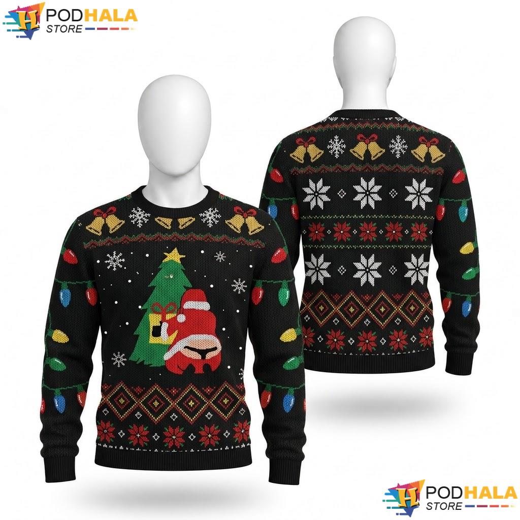 Santa Whale Tail Thongs Ugly Christmas Sweater Funny Adult Top