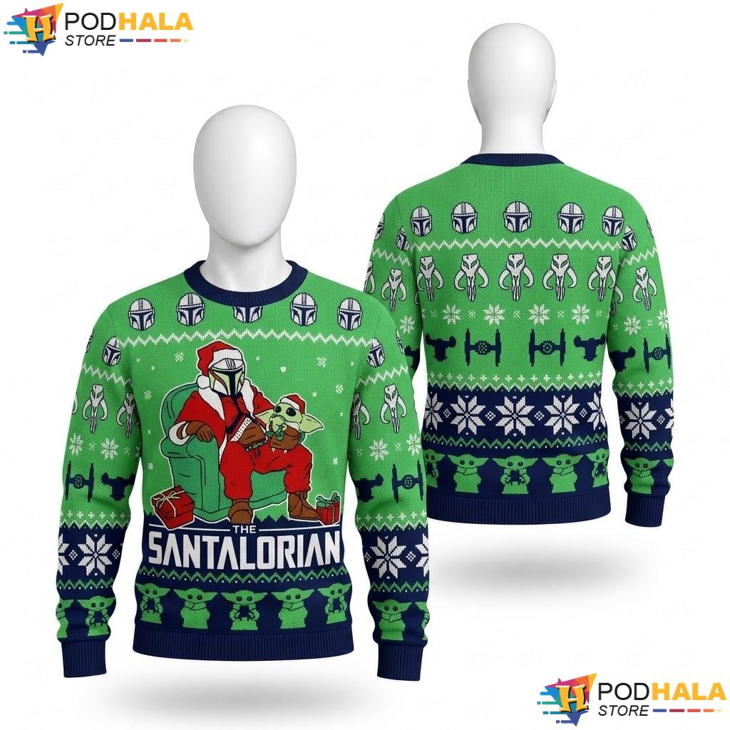 Santalorian Character Ugly Xmas Sweater Playful Whimsical Festive Top