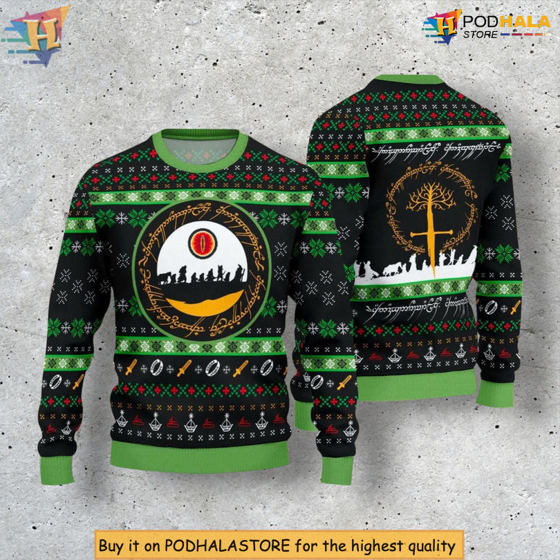 Sauron Eye Lord Of The Rings Evil Tower Scene Festive Holiday Christmas Sweater Sauron Eye Lord Of The Rings Evil Tower Scene Festive Holiday Christmas Sweater