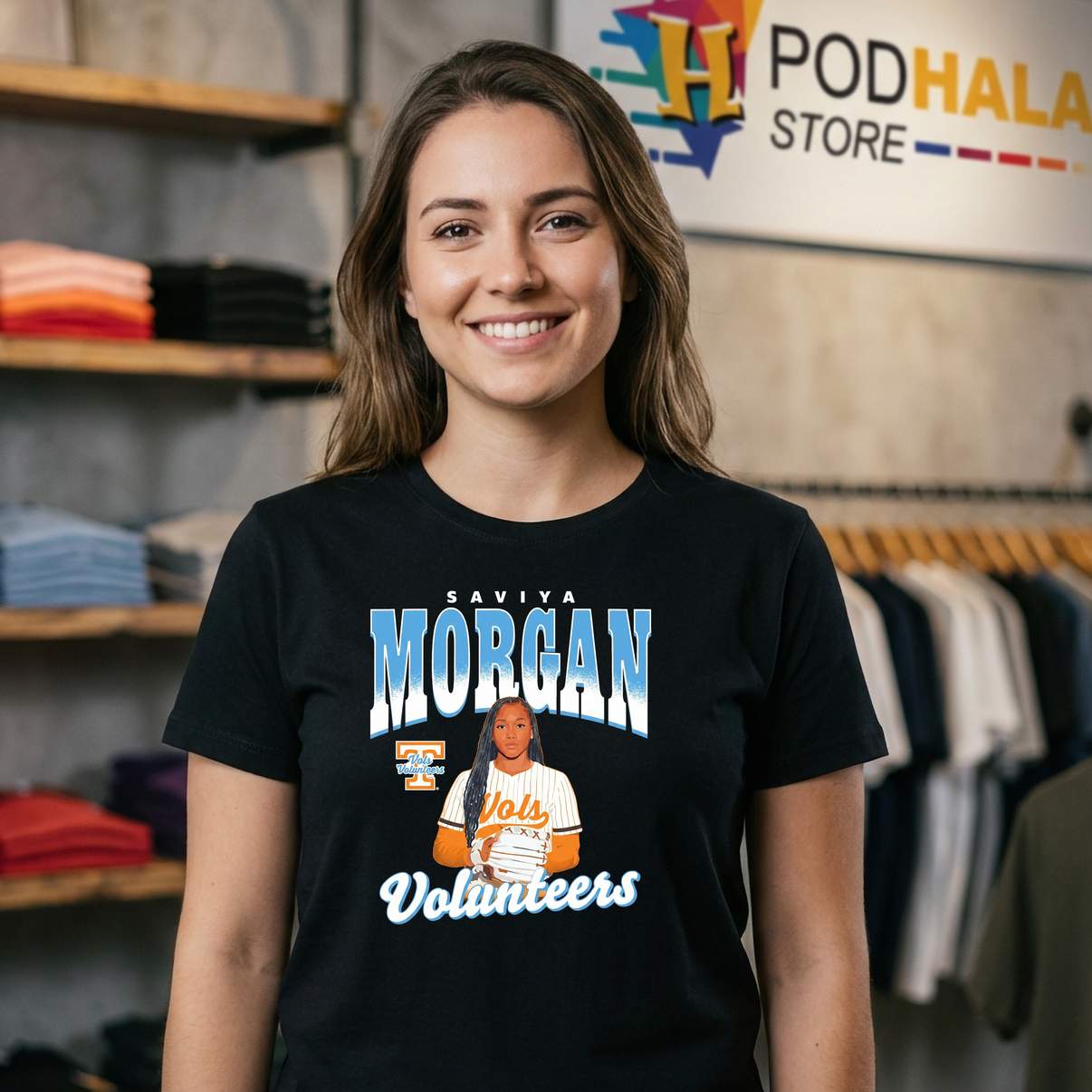 Saviya Morgan Tennessee Lady Vols Tee Illustrated Fan Graphic For Mens Saviya Morgan Tennessee Lady Vols Tee Illustrated Fan Graphic For Mens