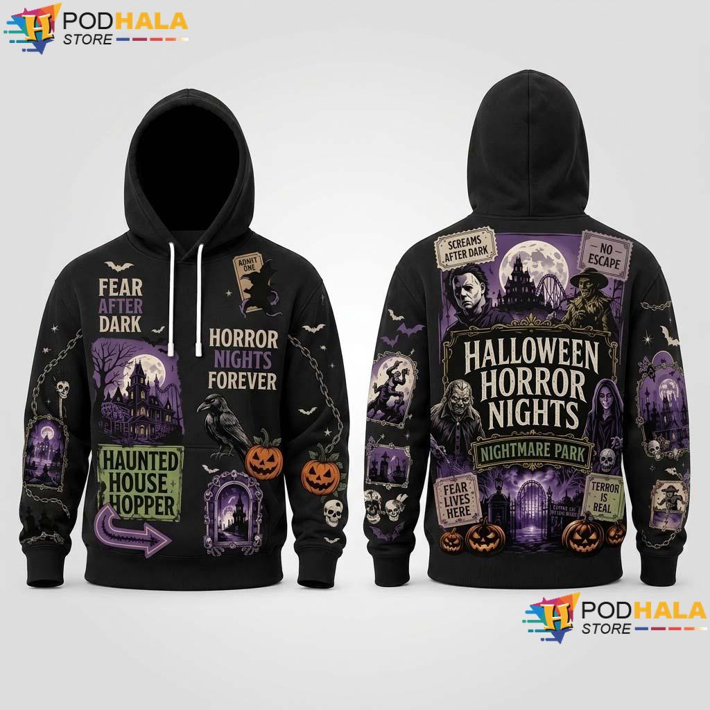 Scary Fan Halloween 3D Hoodie Horror Nights Spooky Season Apparel Top