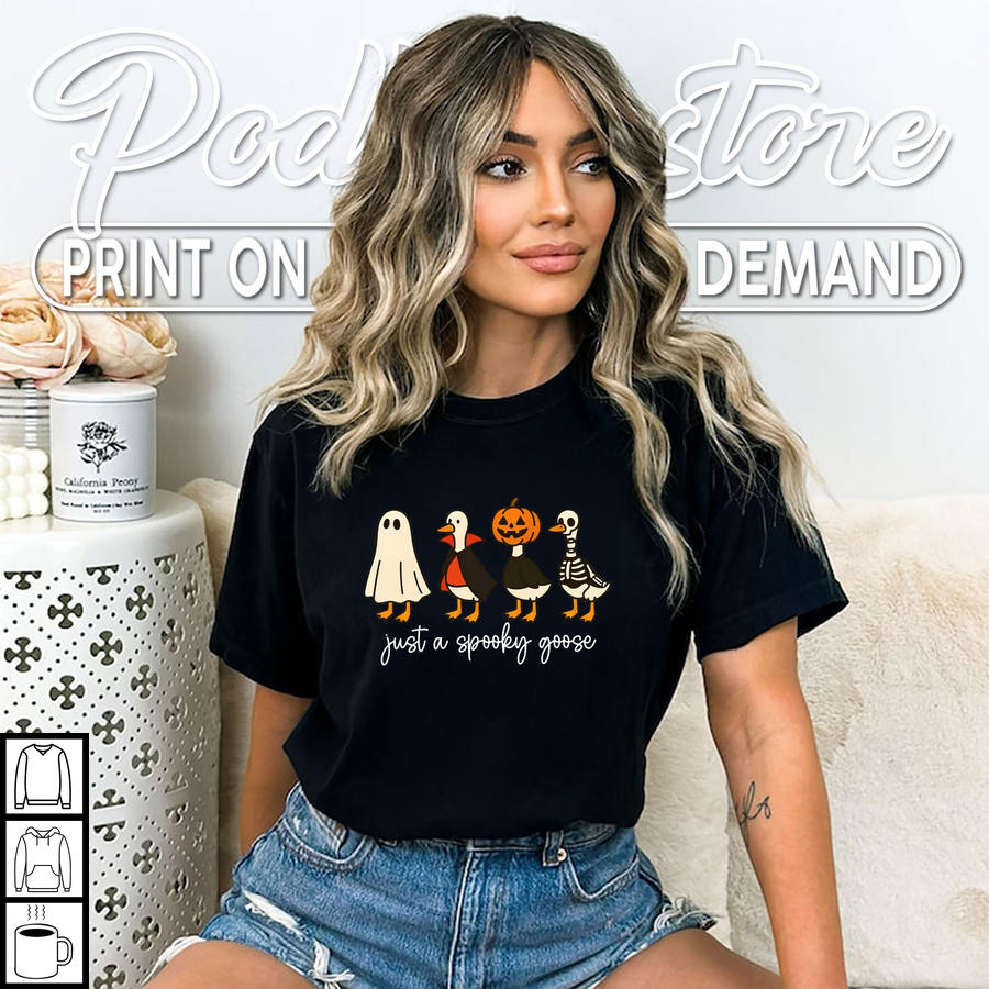 Scary Halloween Shirts Featuring Just A Spooky Goose Costume Parade