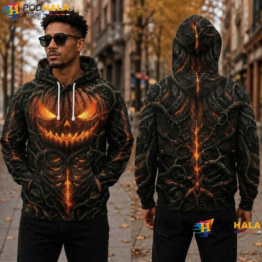 Scary Pumpkin Halloween All Over Print Hoodie Horror Spooky Costume Graphic Apparel Scary Pumpkin Halloween All Over Print Hoodie Horror Spooky Costume Graphic Apparel
