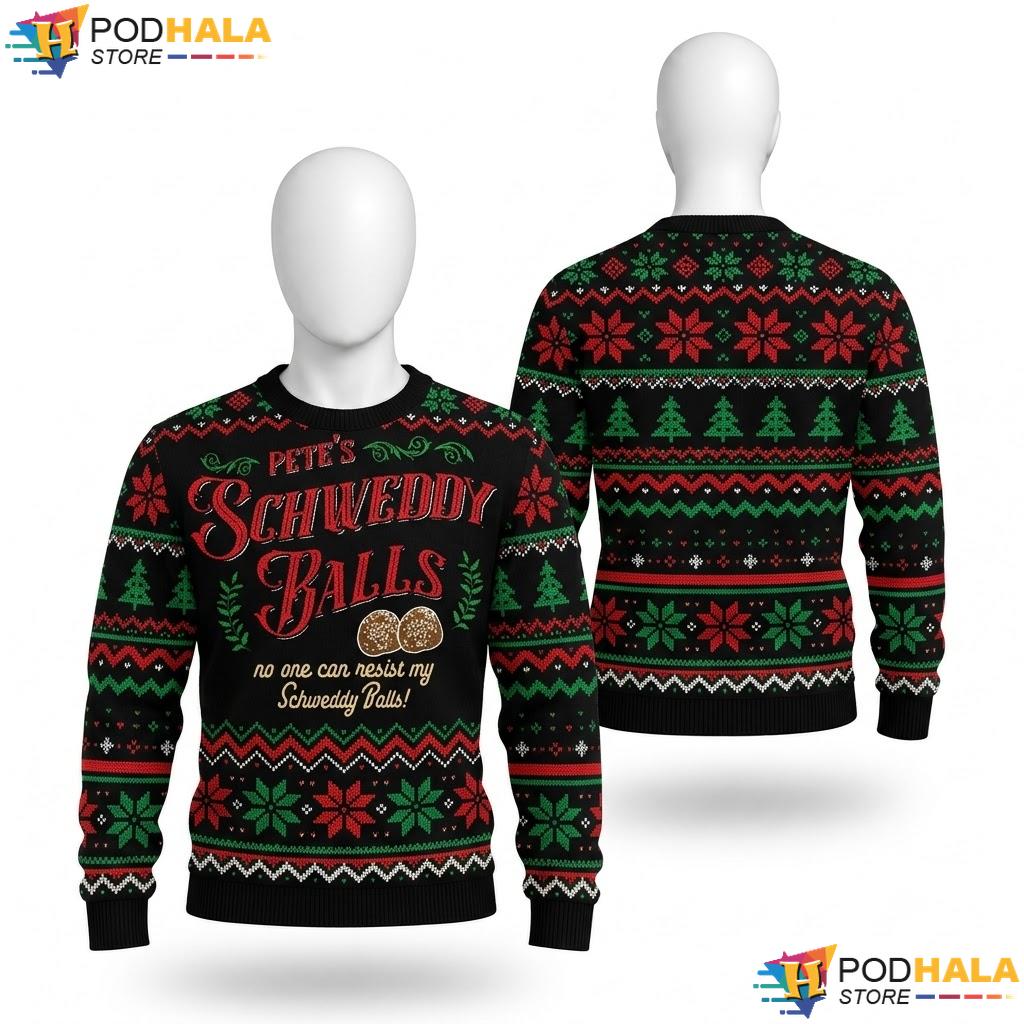 Schweddy Balls Funny Ugly Christmas Sweater Resist Adult Holiday Top