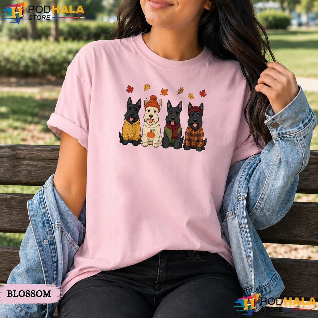 Scottish Terrier Scottie Dog Comfort Colors T-Shirt Fall Pumpkin Top
