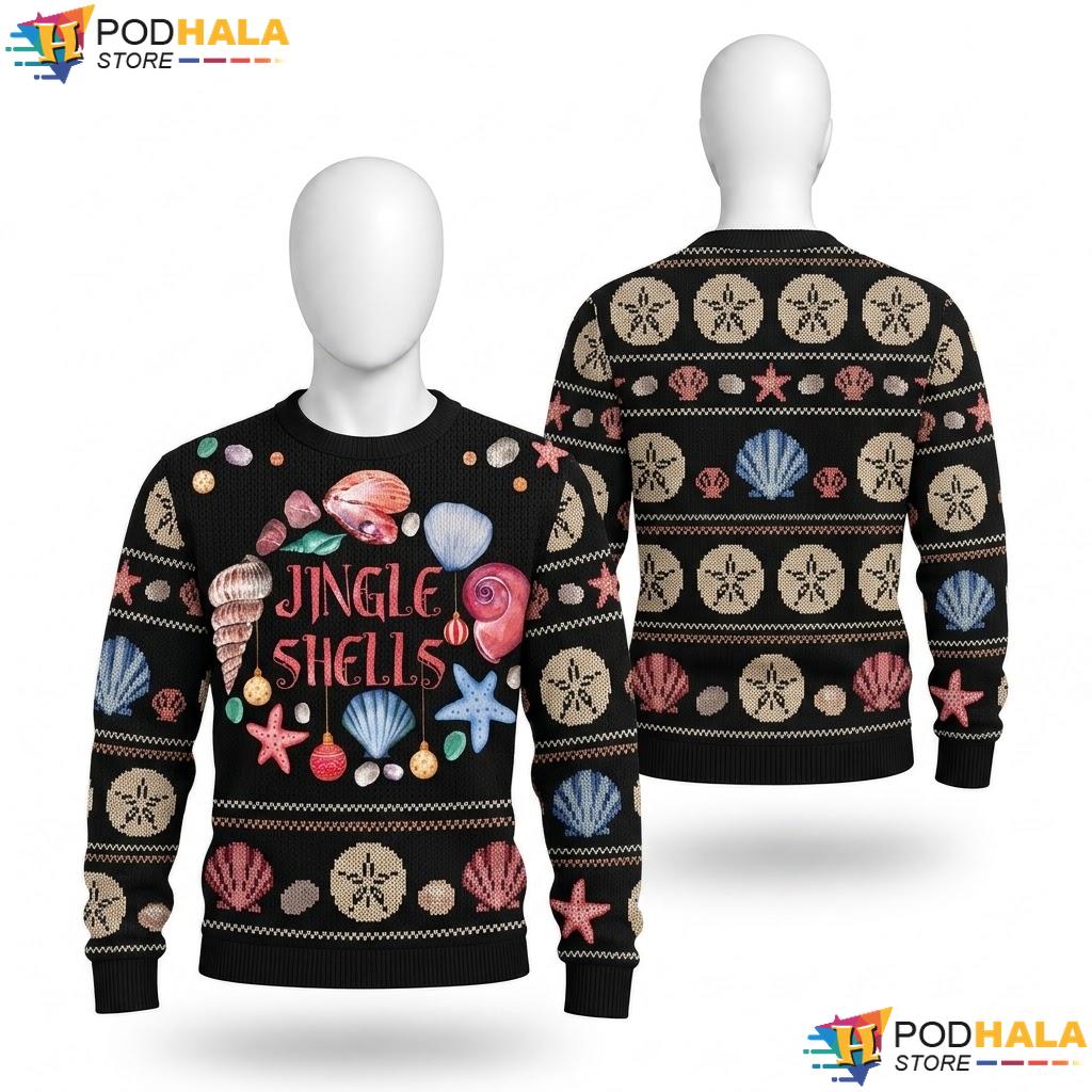 Sea Shell Beach Vacation Christmas Sweater Cute Seashell Xmas Top