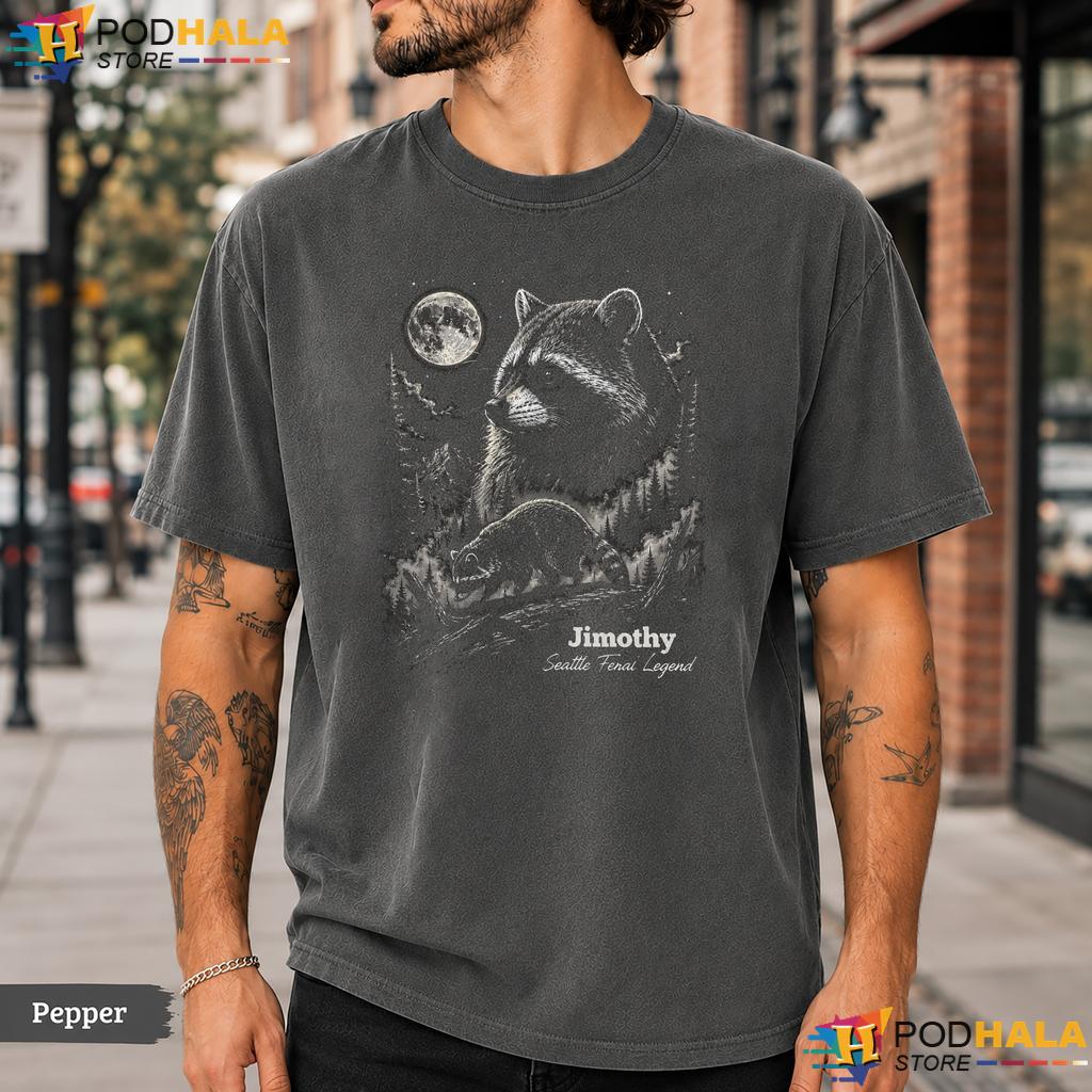 Seattle Feral Legend Comfort Colors T-Shirt Funny Jimothy Raccoon Viral Meme