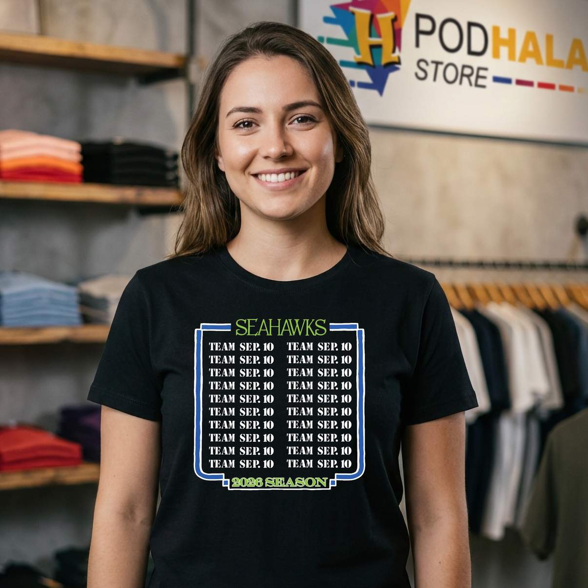 Seattle Seahawks 2026 Season Shirt Queen Schedule Team Football Fan Graphic