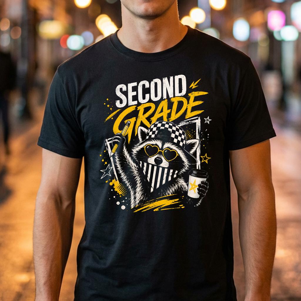 Second Grade Teacher Tee Funny Feral Raccoon Back To School Top Second Grade Teacher Tee Funny Feral Raccoon Back To School Top