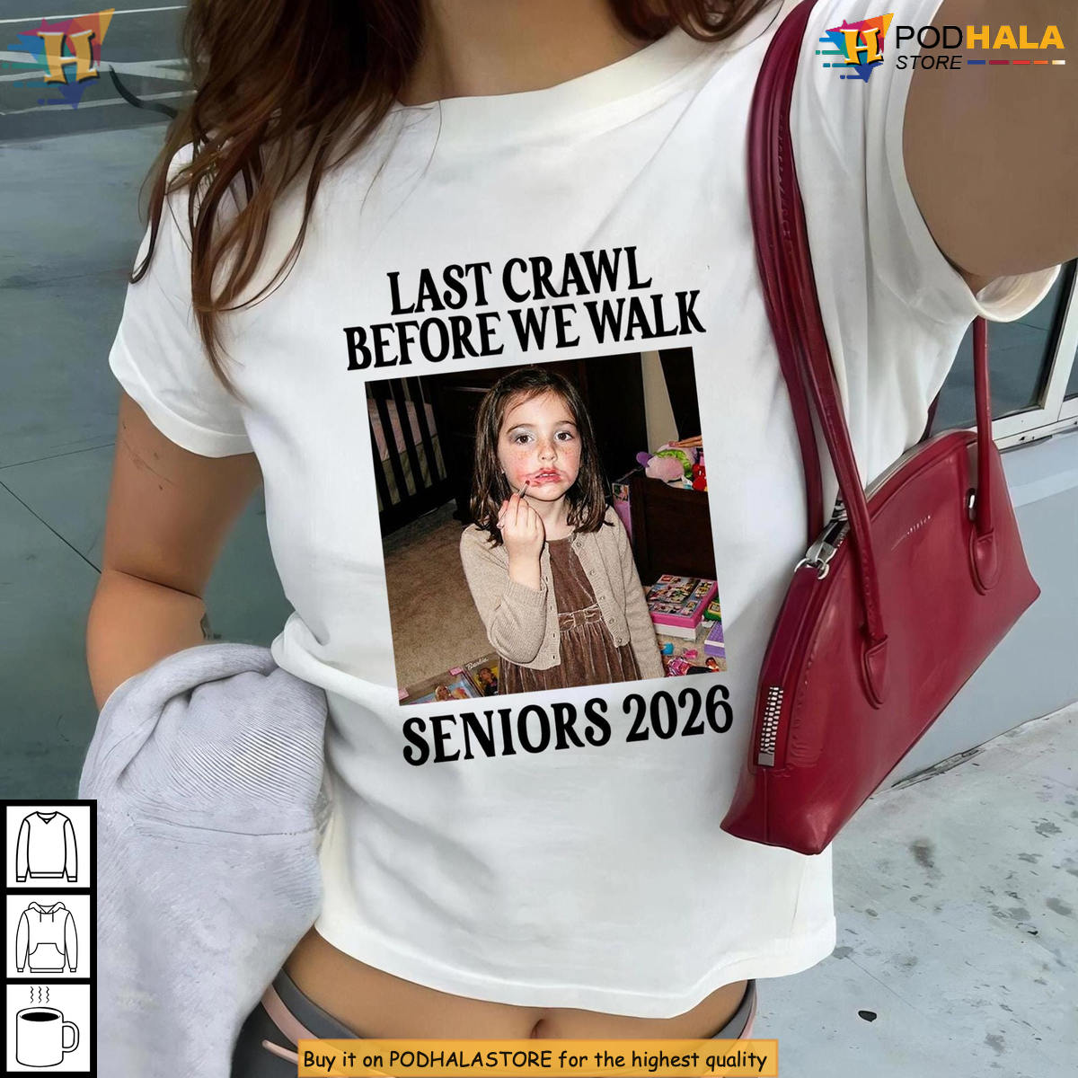 Last Crawl Before We Walk Grad Tee Senior Custom Photo Graduate Y2K Sorority Baby Shirt